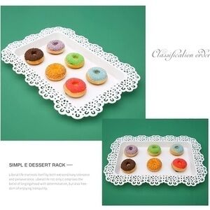 New 2 pc Plastic Cake Holder Rectangle Cupcake Serving Tray for Wedding Birthday